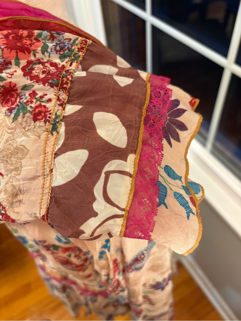 Johnny Was Boho Floral V-Neck Peasant Blouse, Size XL (EUC) - Picture 6 of 10